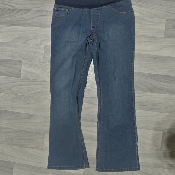 Kika Maternity Jeans Stretch Flares Bellbottoms Medium Low Panel Denim Loose - Picture 1 of 12